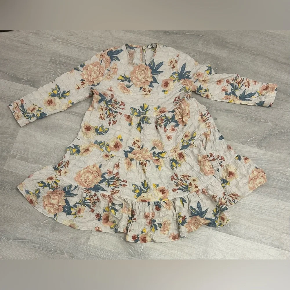 Zara Size S Sharon Floral Tiered Ruffle Babydoll Dress - Picture 3 of 7
